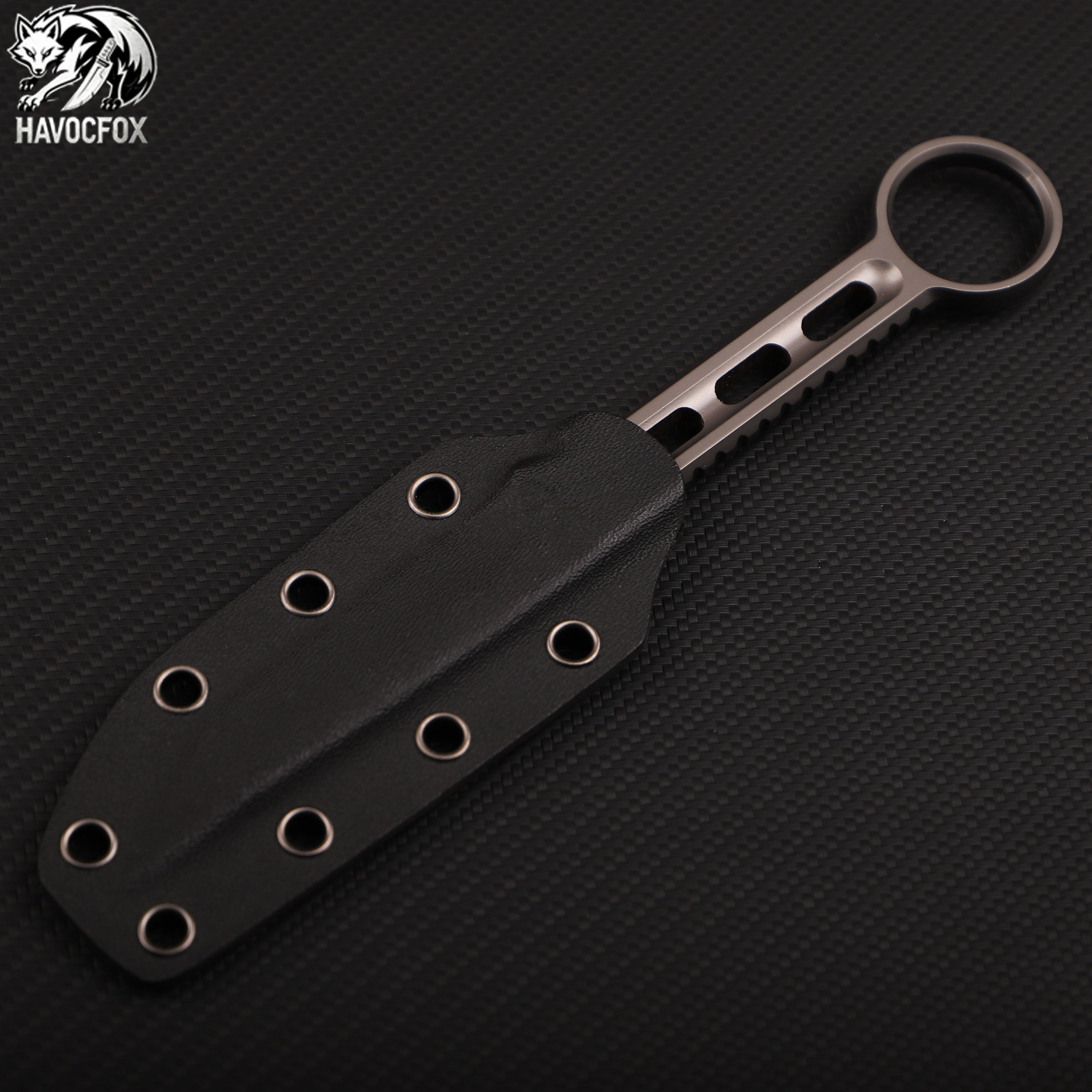 Keleixi T-RAY (T-Ray) Integrated Ring Handle Straight Knife