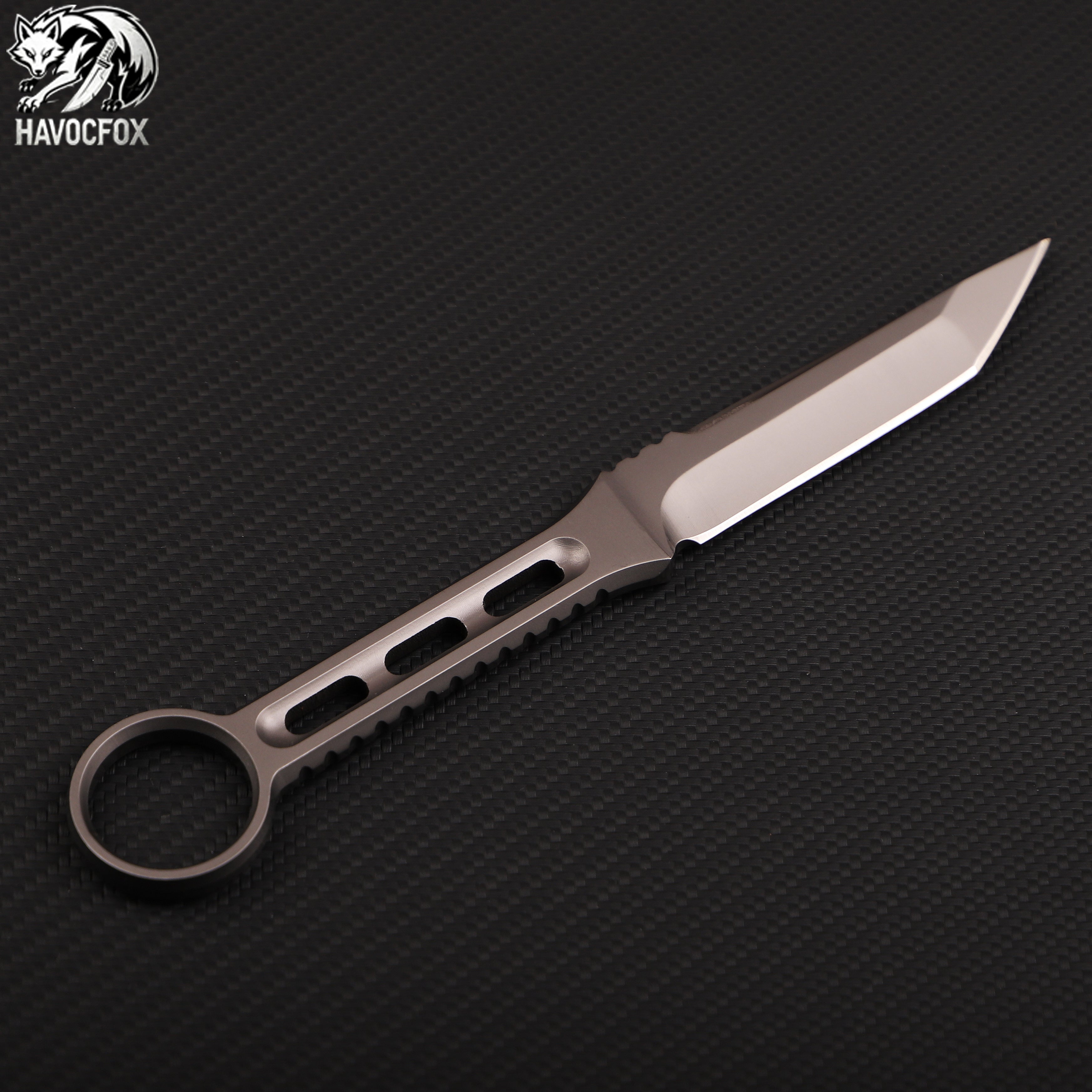 Keleixi T-RAY (T-Ray) Integrated Ring Handle Straight Knife