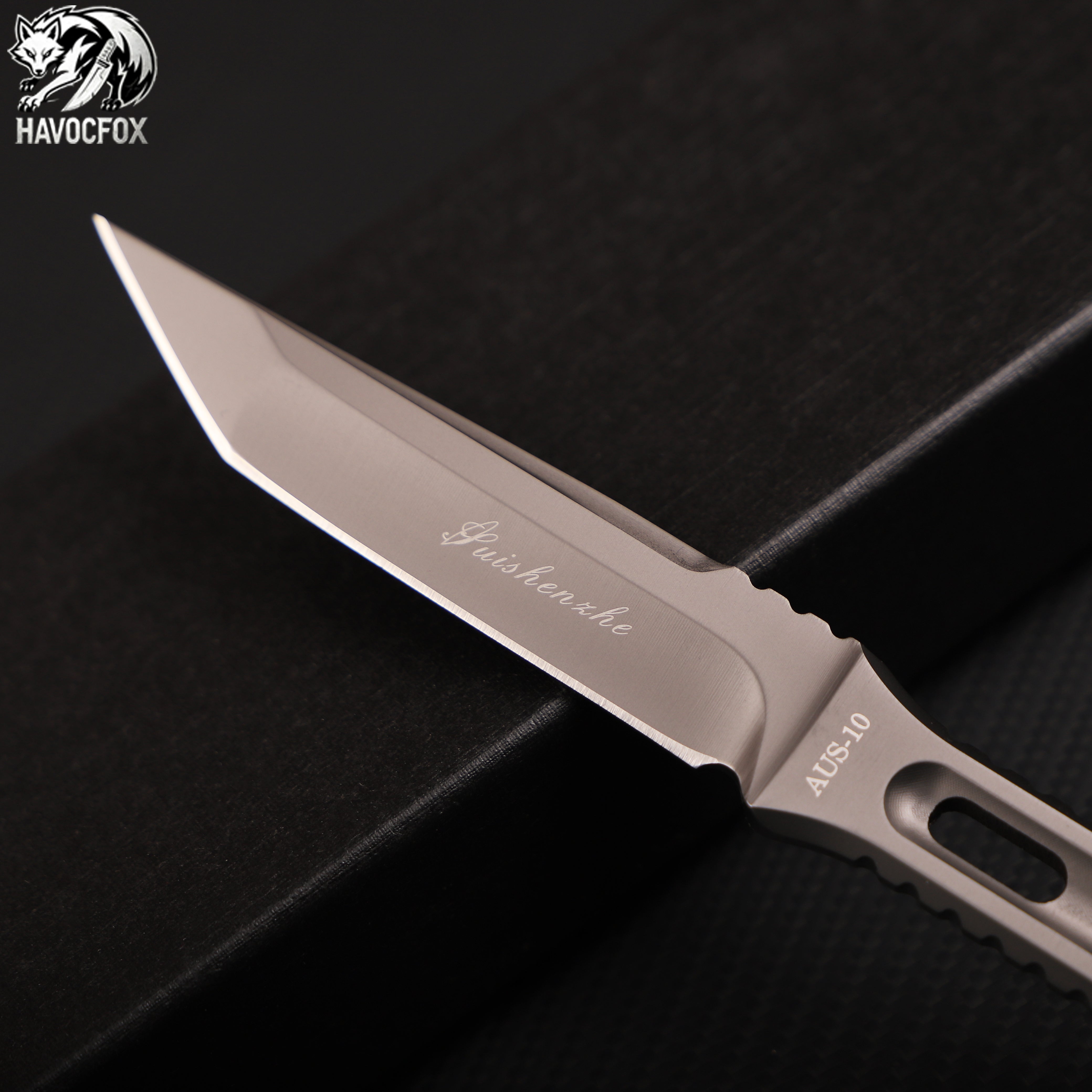 Keleixi T-RAY (T-Ray) Integrated Ring Handle Straight Knife