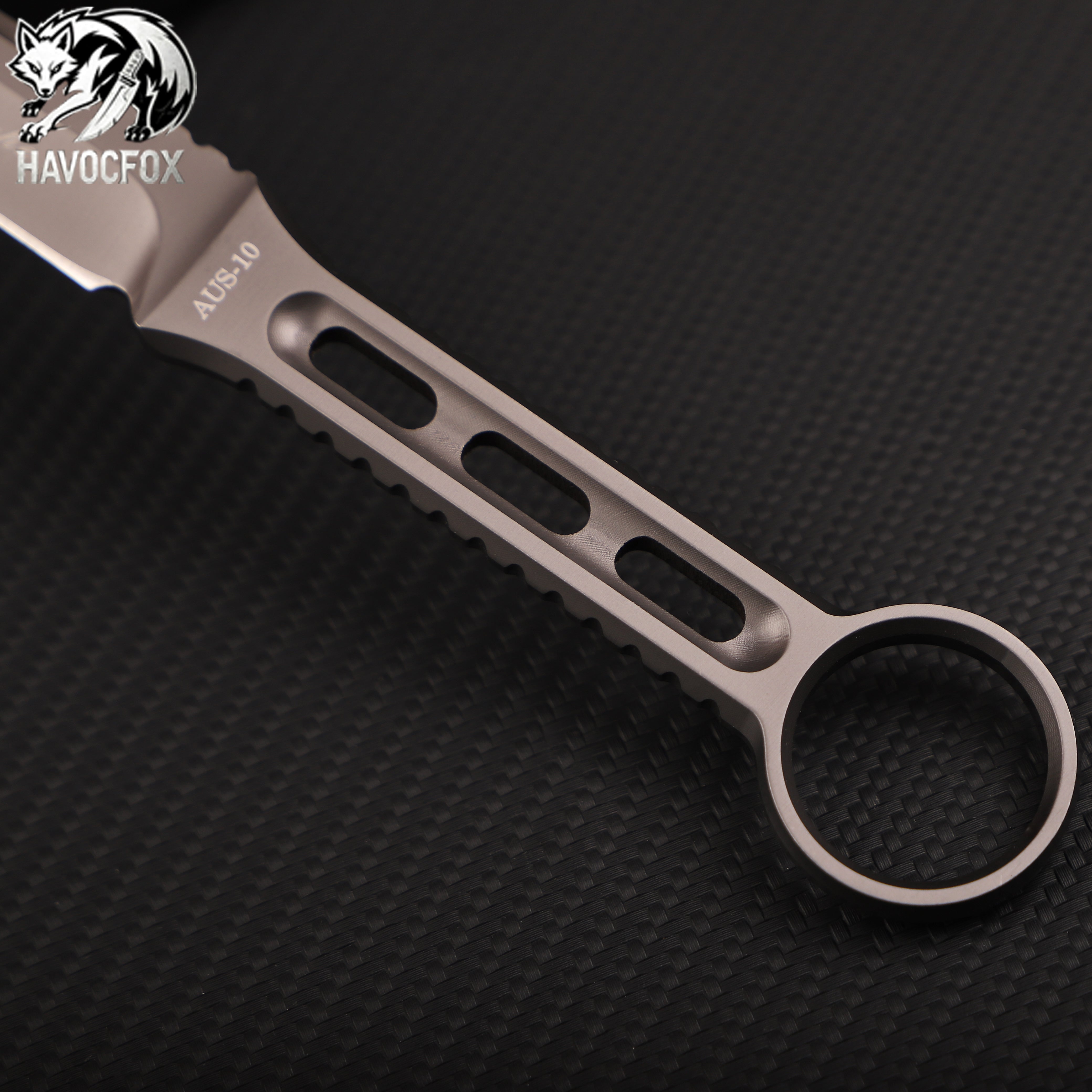 Keleixi T-RAY (T-Ray) Integrated Ring Handle Straight Knife
